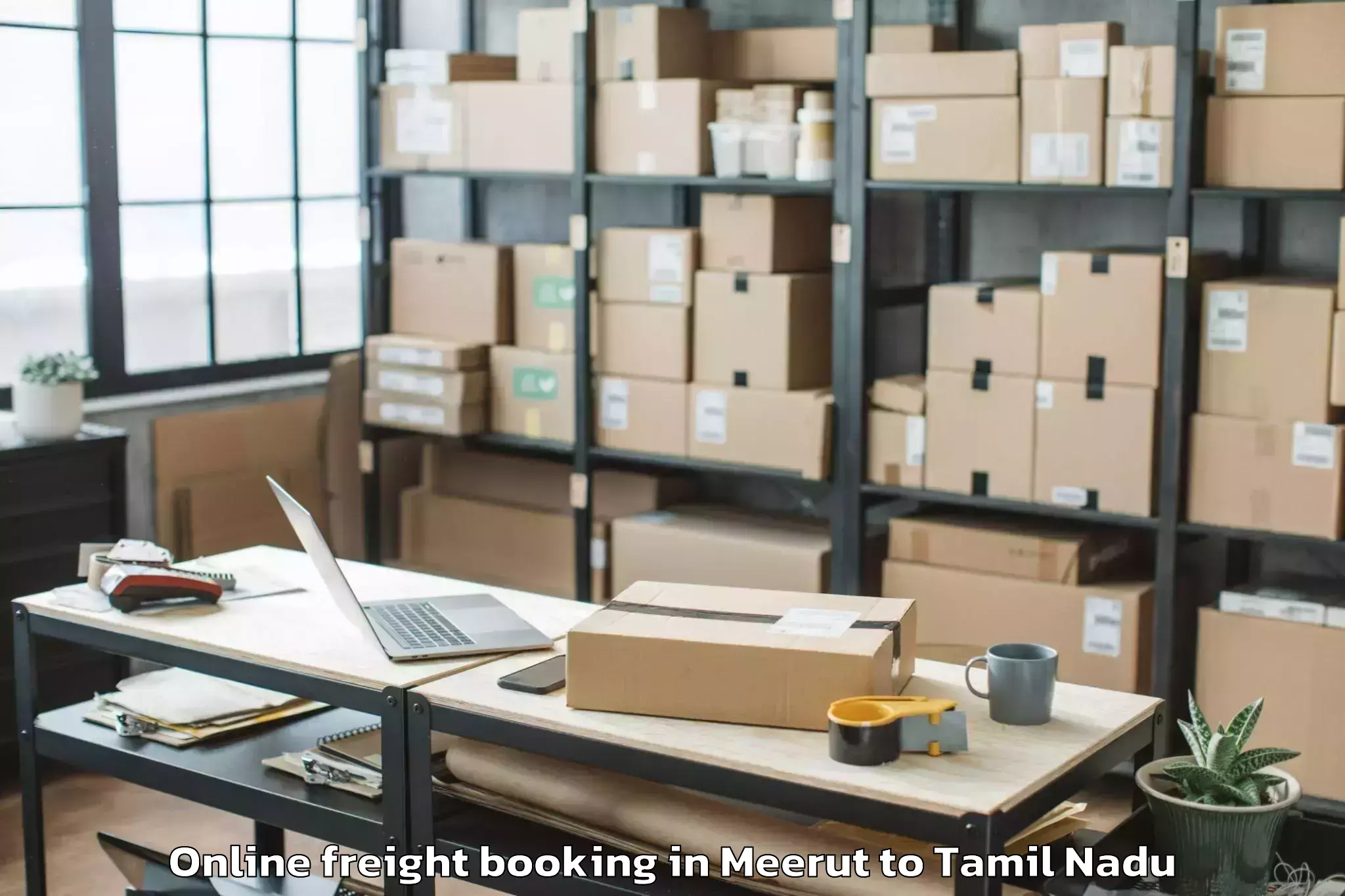 Leading Meerut to Peelamedu Airport Cjb Online Freight Booking Provider